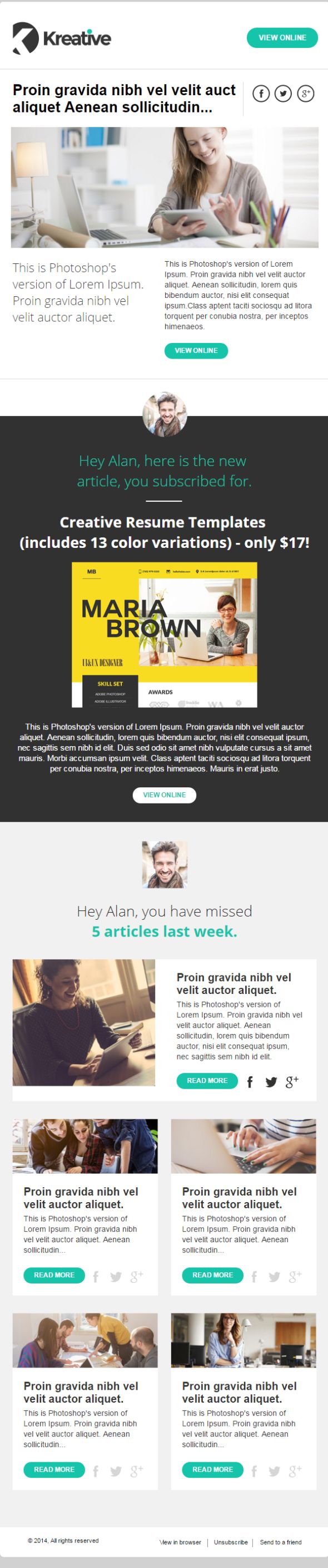 kreative-newsletter-template