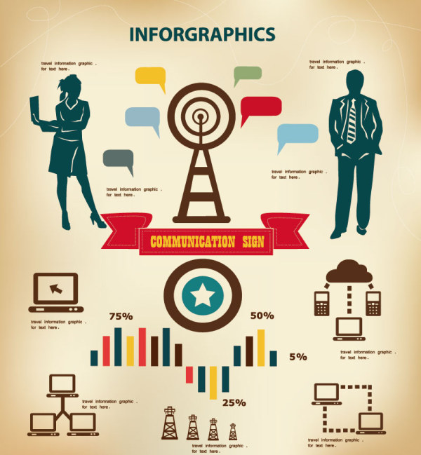 business-people-with-infographics-design-vector