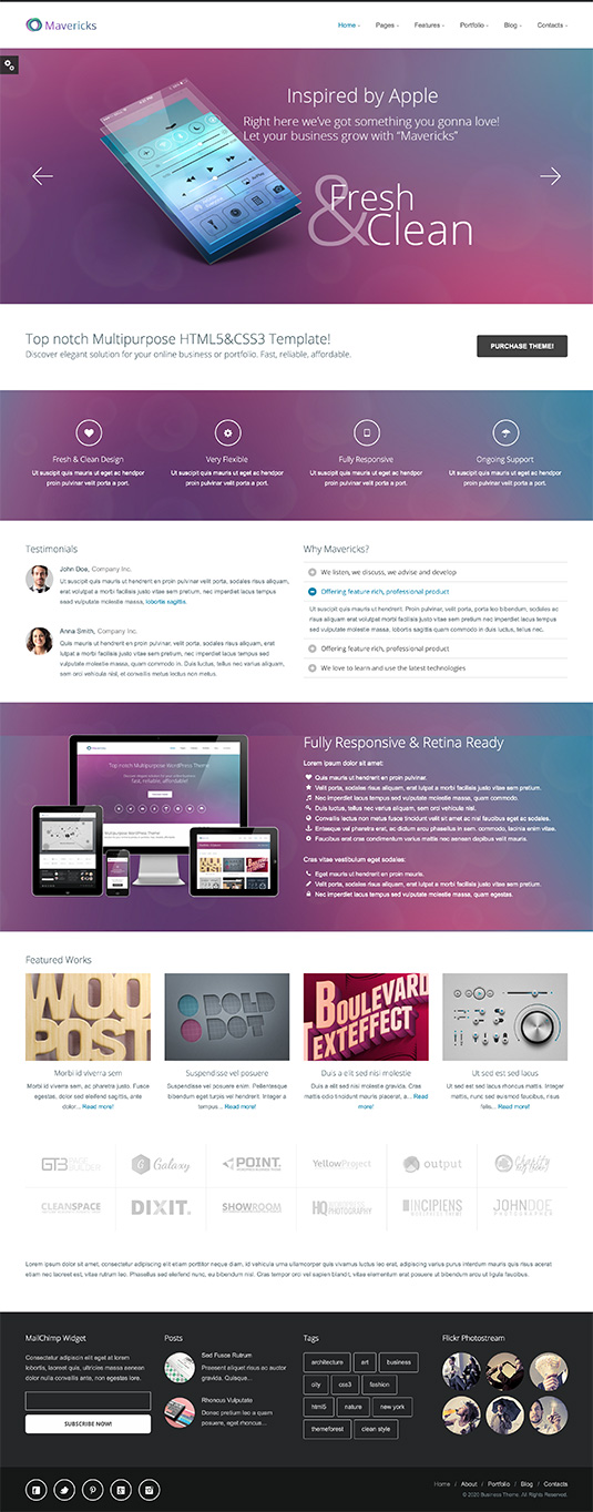 Mavericks Business and Portfolio Web Template