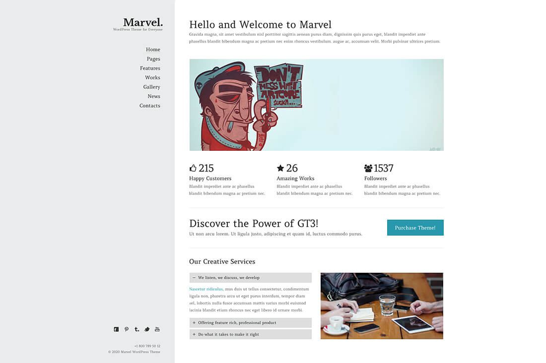 Marvel - Creative Portfolio Website Template