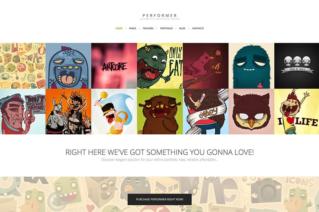 Performer -Minimalistic Portfolio Web Template