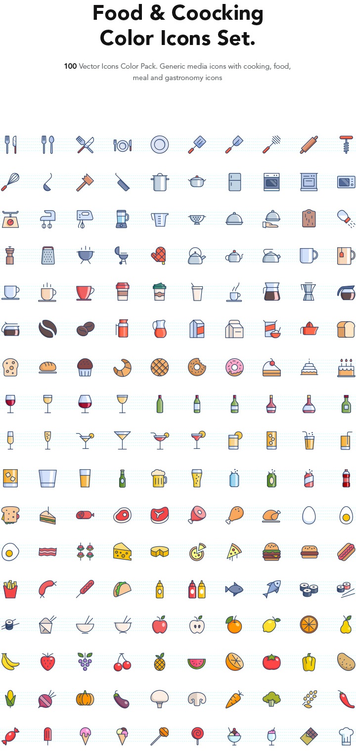 the-color-icons-set-food