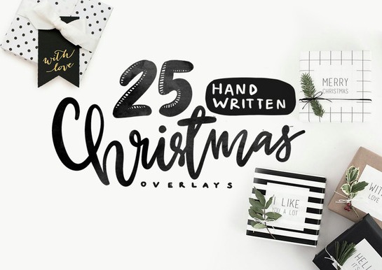 25-handwritten-christmas-overlays-premium-vectors-set