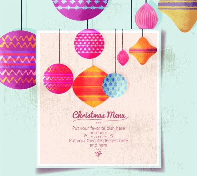 christmas-menu-template-with-balls-in-retro-style-free-vector