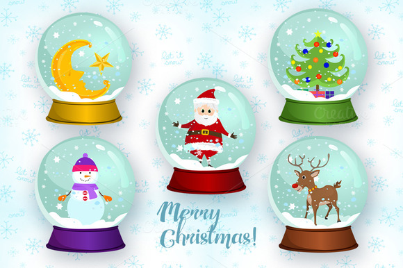 christmas-snow-globes-premium-vector-set