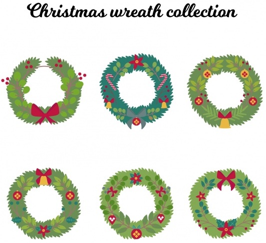 collection-of-natural-hand-drawn-christmas-wreaths-free-vector