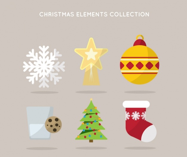 pack-of-christmas-elements-in-flat-design-free-vector