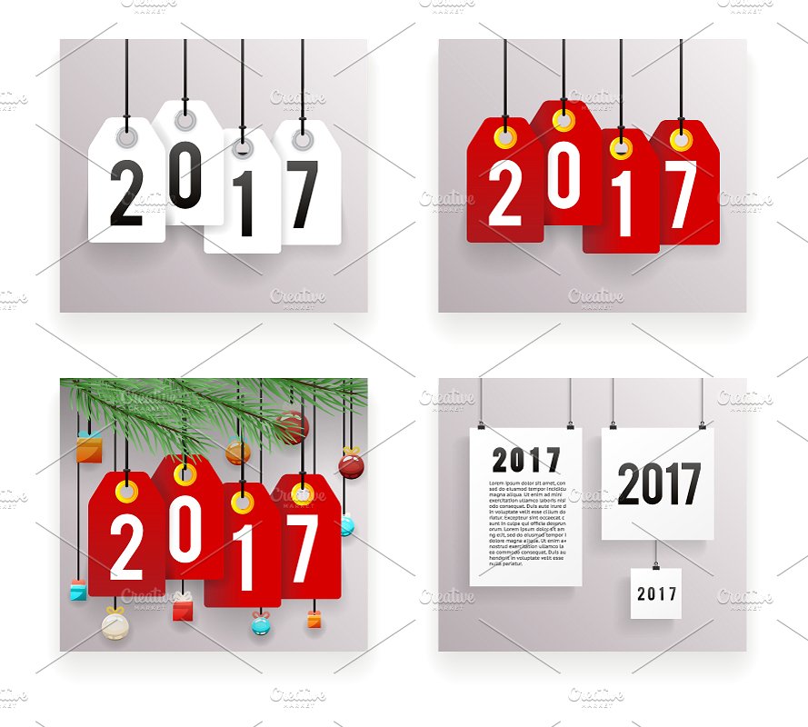 2017-new-year-text-symbol-paper-labels-set-template-vector-illustration