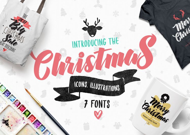 Christmas Bundle of 7 Fonts