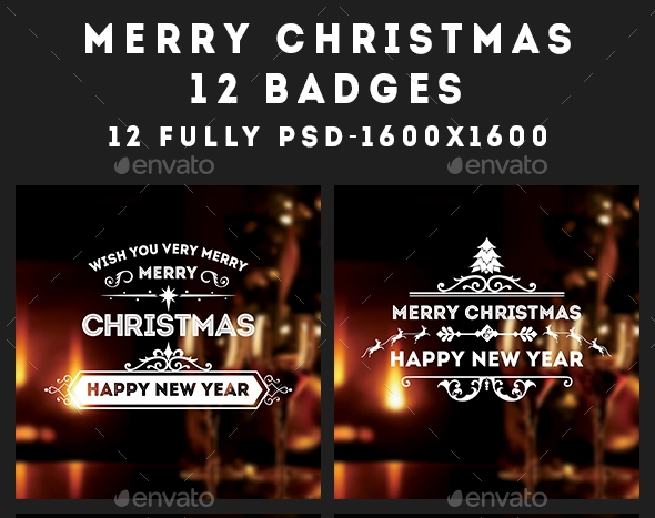 Christmas & New Year Sticker Badges