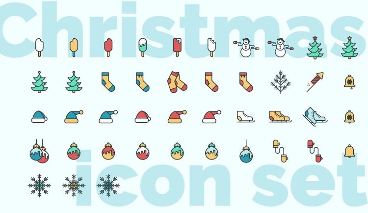 Christmas & New Year icon set