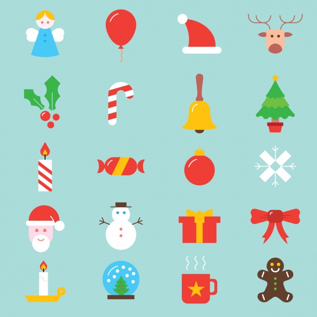 Christmas icons collection Free Vector2