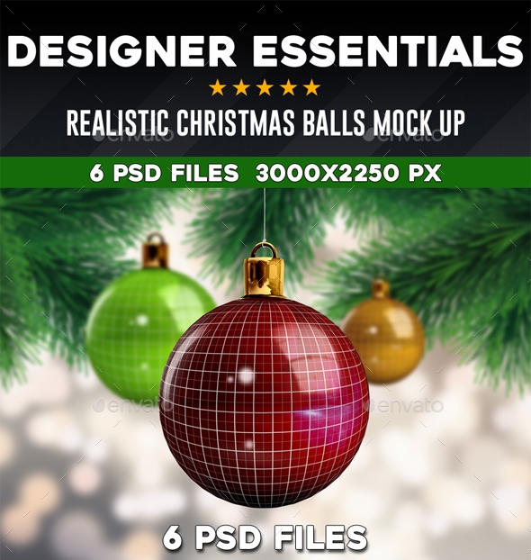 Designer Essentials Christmas Balls Mock up