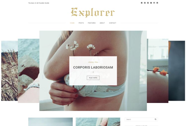 Explorer Personal Blog WordPress Theme