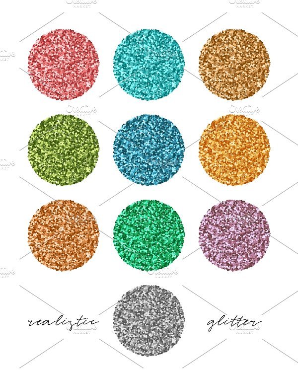 Glitter set of colorful texture
