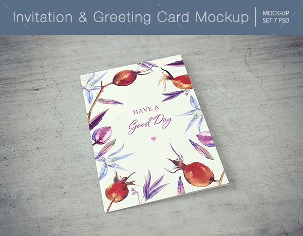 Invitation & Greeting Card Mockup