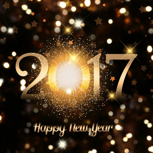 New year with golden numbers Free Photo