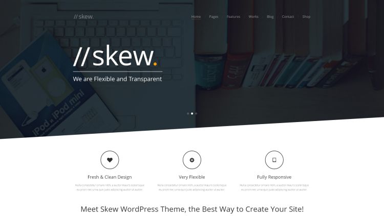 Skew – Creative One Page & Multipage WordPress Theme