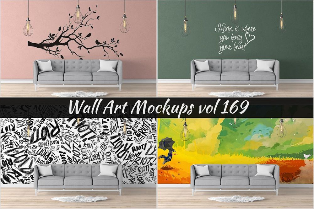 Wall Mockup - Sticker Mockup Vol 169