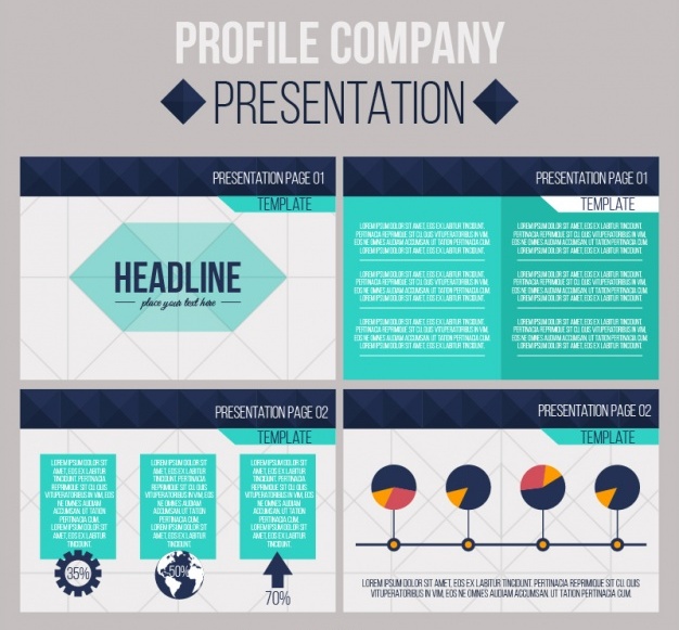 Geometric business presentation Free Vector