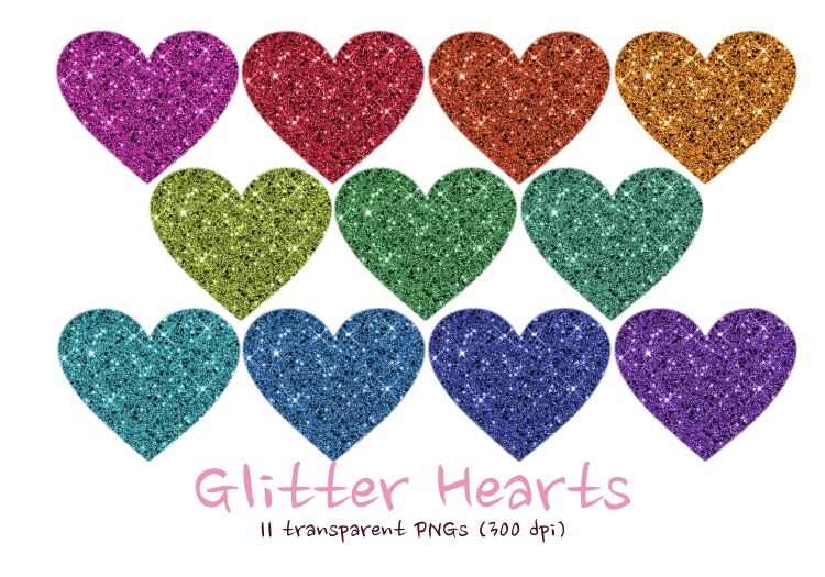 Glitter heart clipart