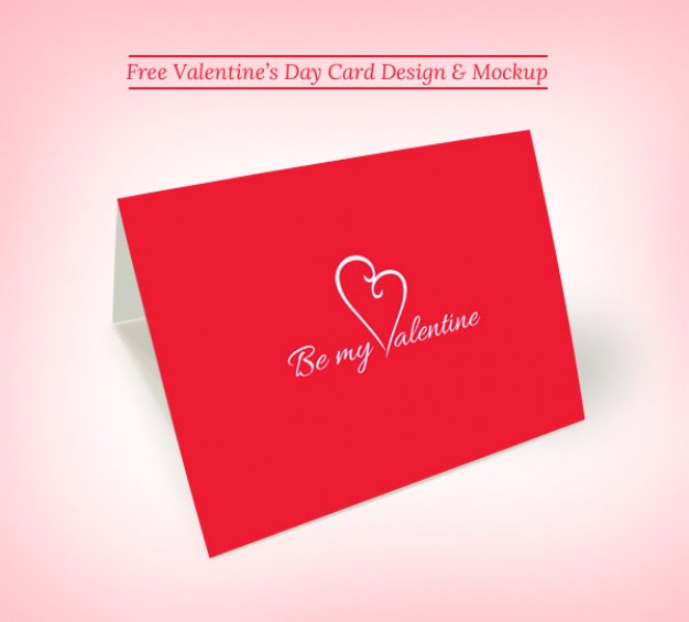 Valentine greeting card mockup Free Psd