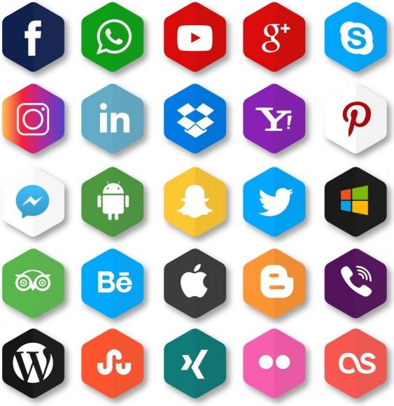 hexagonal-icons-for-social-networks