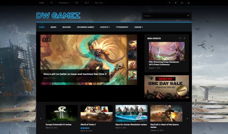 Free Games Website Templates - 22 Best Video Games Web Themes