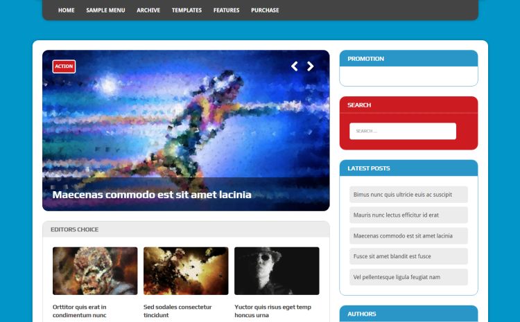 Editorial Gaming - WordPress theme