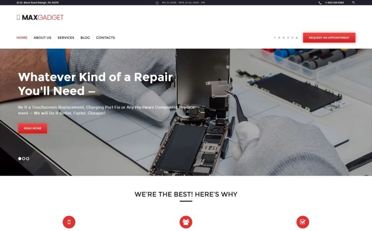 computer repair services wordpress theme nulled