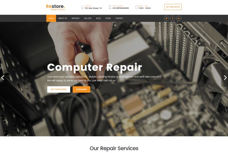 Computer repair services wordpress theme nulled