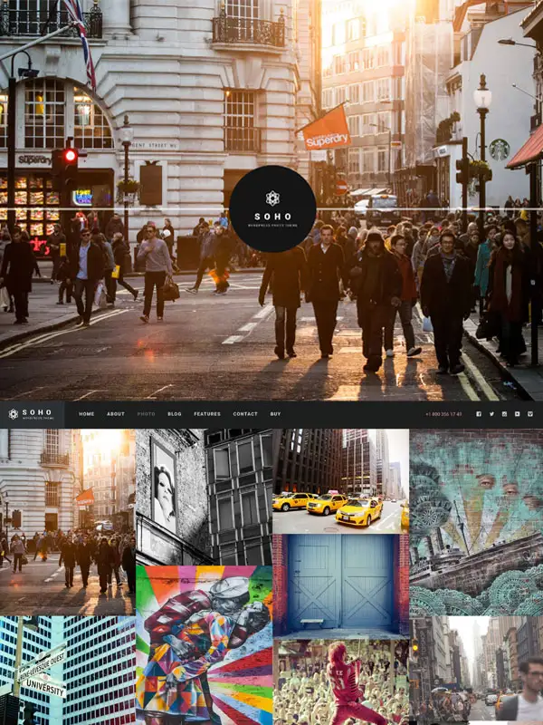 Soho creative photography WordPress theme