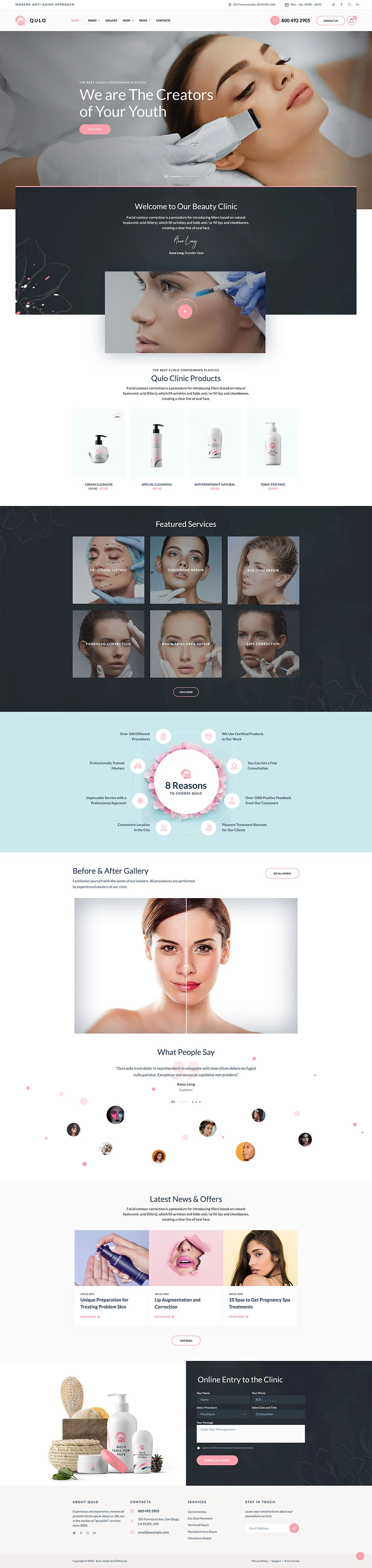 Qulo Cosmetology and Botox Injection WordPress Theme