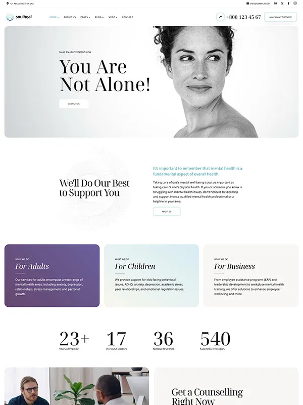 SoulHeal Psychology and Counseling WordPress Theme