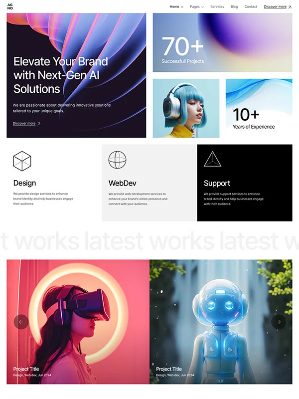 Agno creative portfolio agency WordPress theme
