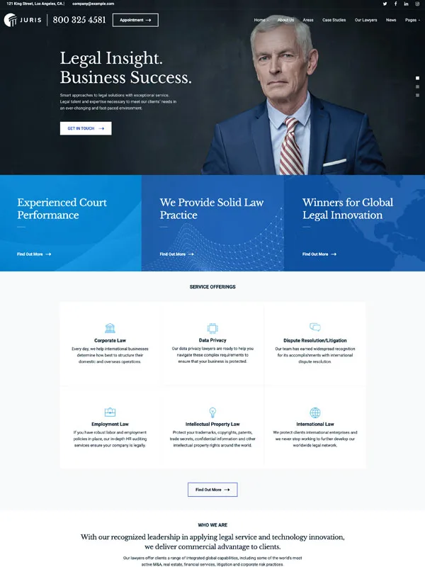 Juris law consulting services WordPress theme