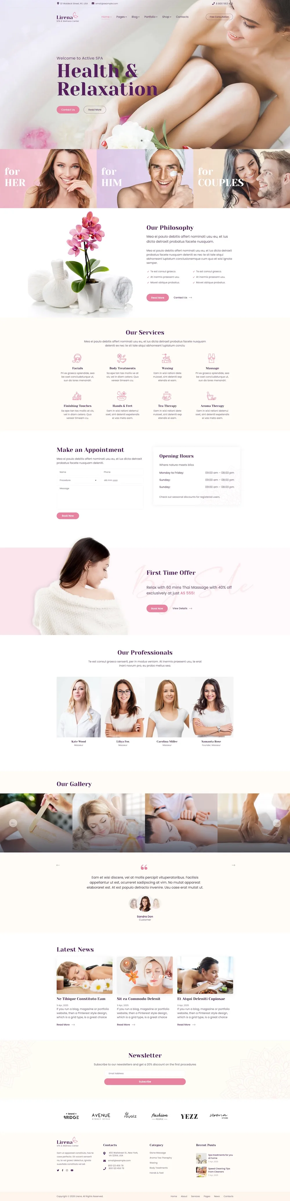 Lirena Beauty and Spa Salon WordPress Theme
