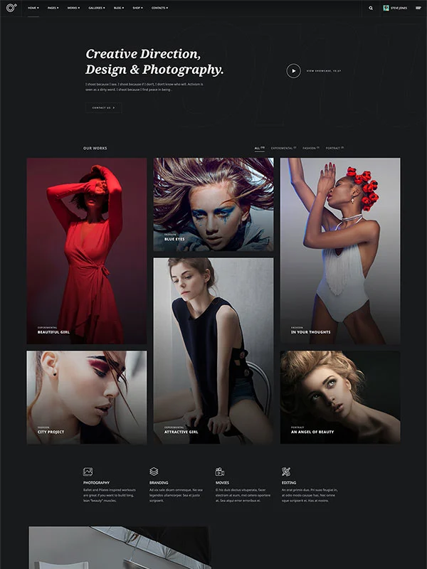 Oni - Photo & Video WordPress Theme