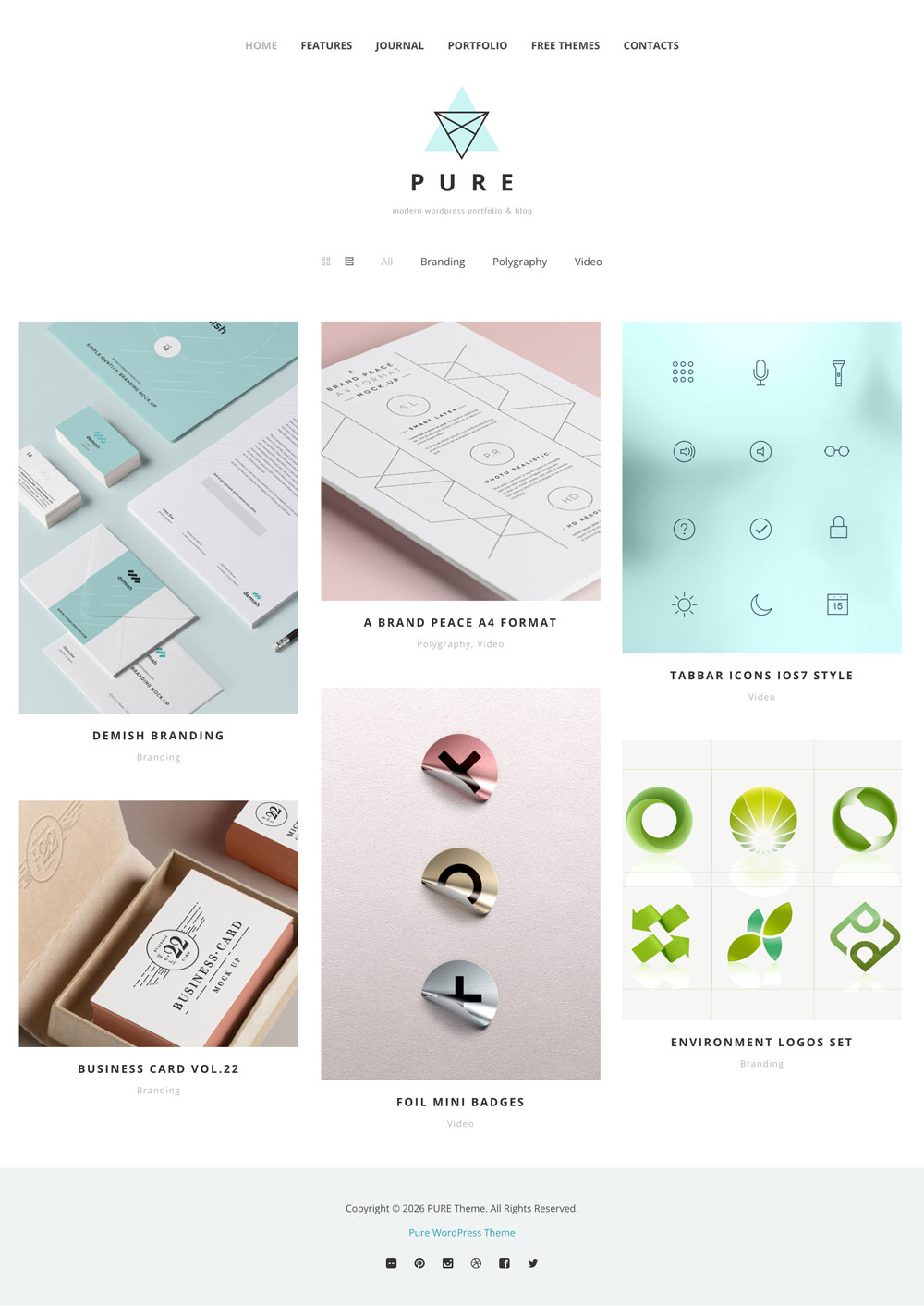 Pure Free Portfolio WordPress Theme