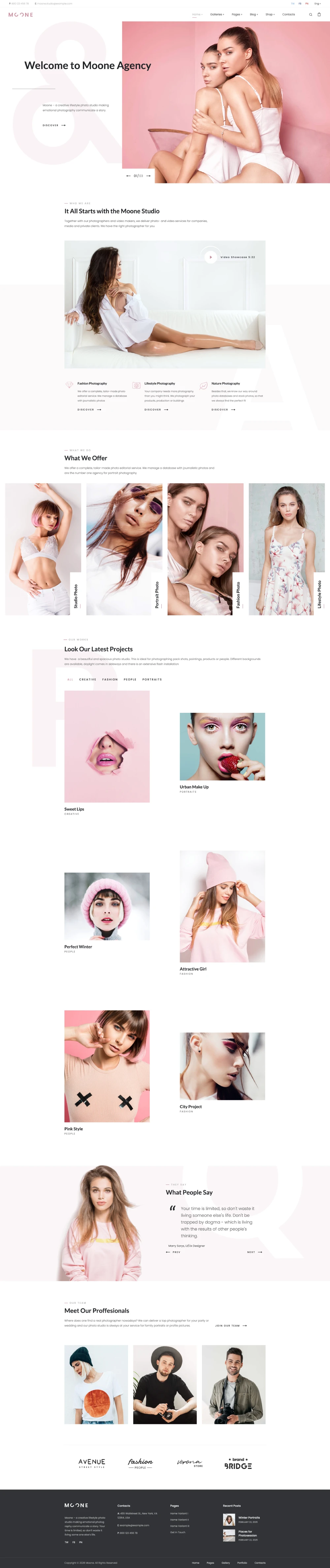 Moone Photography and Videography WordPress Theme
